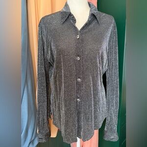 Metallic Charcoal Long-Sleeve Dress Shirt